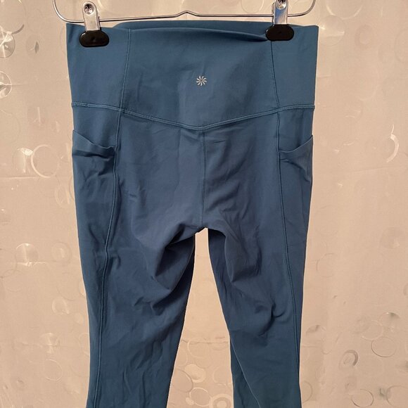 Athleta Salutation Stash Pocket Capri Leggings Teal M - Picture 2 of 2